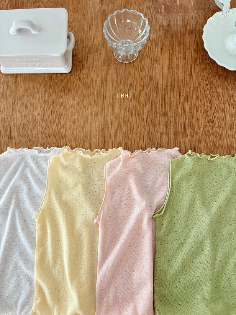 Ohho - Korean Children Fashion - #Kfashion4kids - Eyelet Sleeveless Tee - 6
