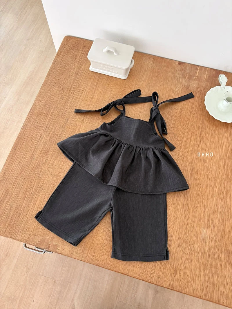 Ohho - Korean Children Fashion - #childofig - Soft Denim Strap Blouse - 6