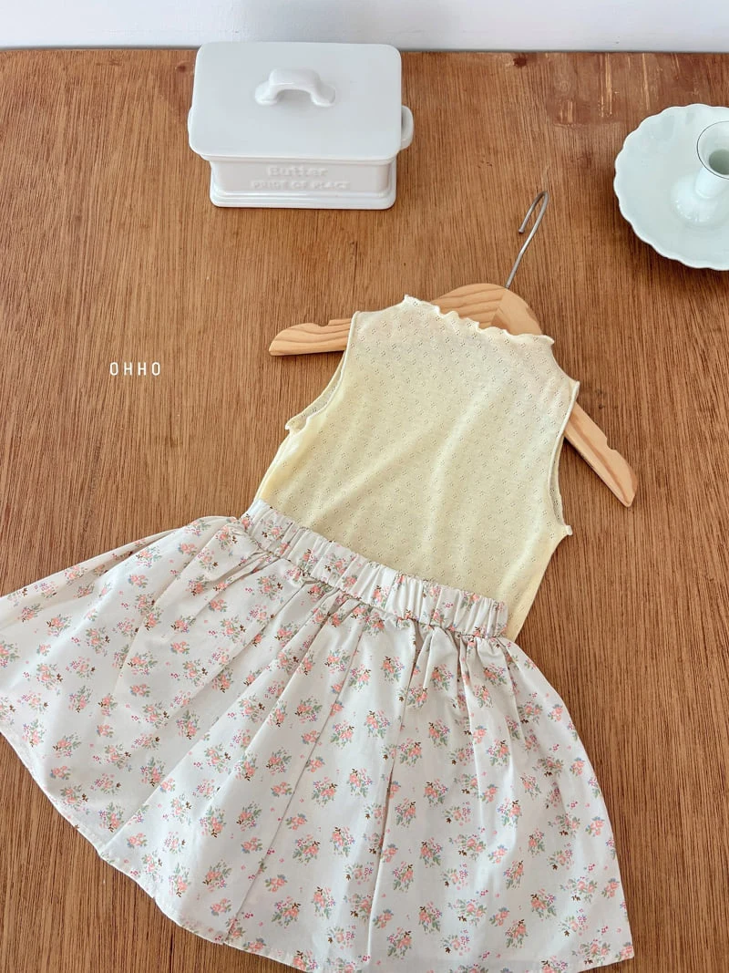 Ohho - Korean Children Fashion - #childofig - Eyelet Sleeveless Tee - 11