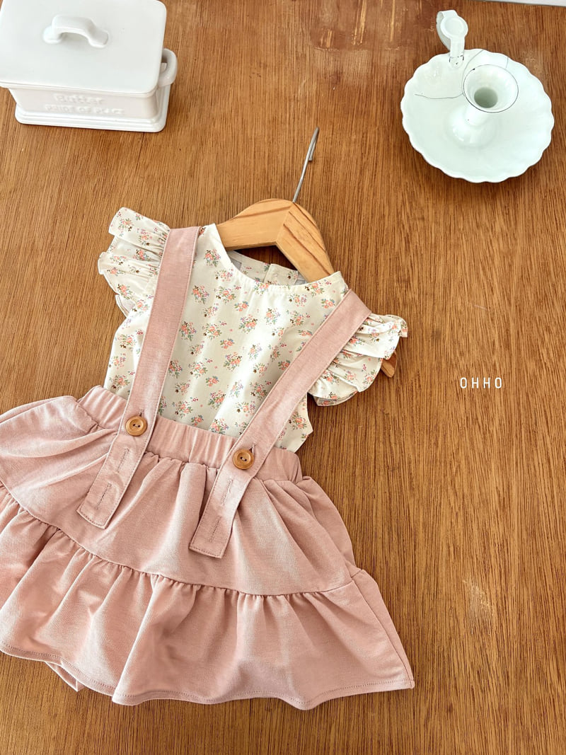 Ohho - Korean Children Fashion - #discoveringself - Forest Shirring Strap Skirt - 8