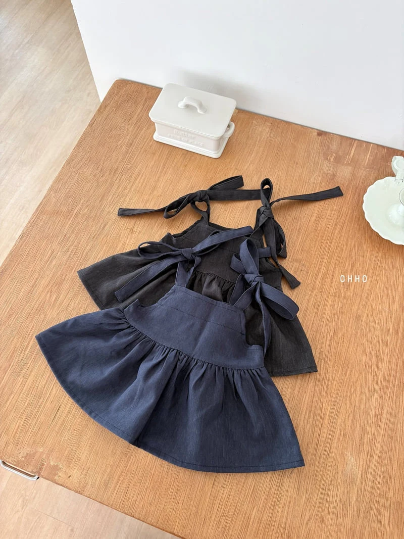 Ohho - Korean Children Fashion - #fashionkids - Soft Denim Strap Blouse - 10