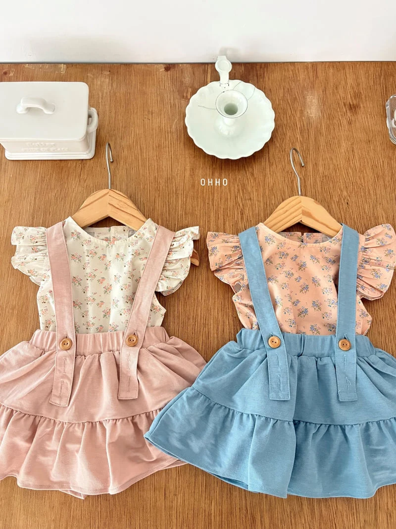 Ohho - Korean Children Fashion - #fashionkids - Forest Shirring Strap Skirt - 9