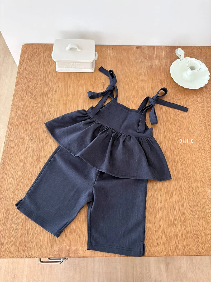 Ohho - Korean Children Fashion - #kidsshorts - Soft Denim Strap Blouse - 11