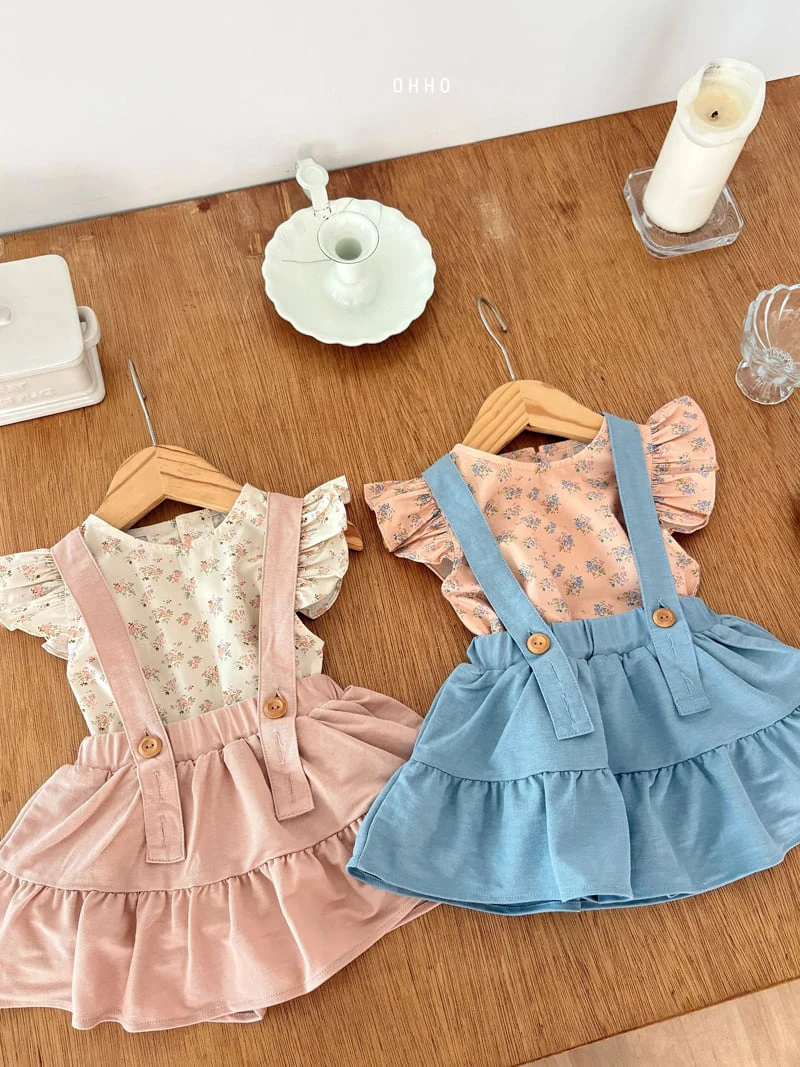 Ohho - Korean Children Fashion - #kidsshorts - Forest Shirring Strap Skirt - 10