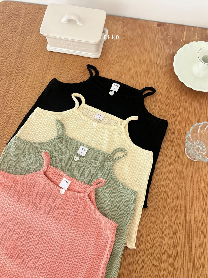 Ohho - Korean Children Fashion - #kidsshorts - Heart Pleated Sleeveless Top - 8