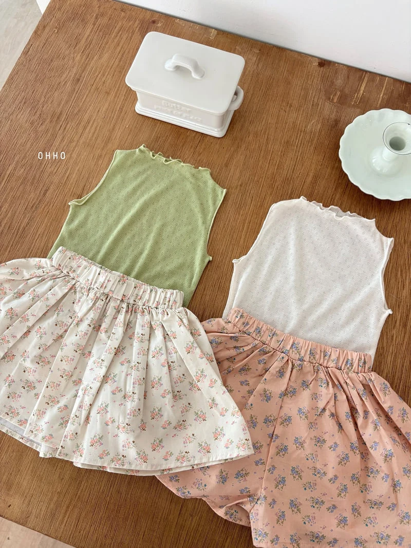 Ohho - Korean Children Fashion - #magicofchildhood - Eyelet Sleeveless Tee - 8