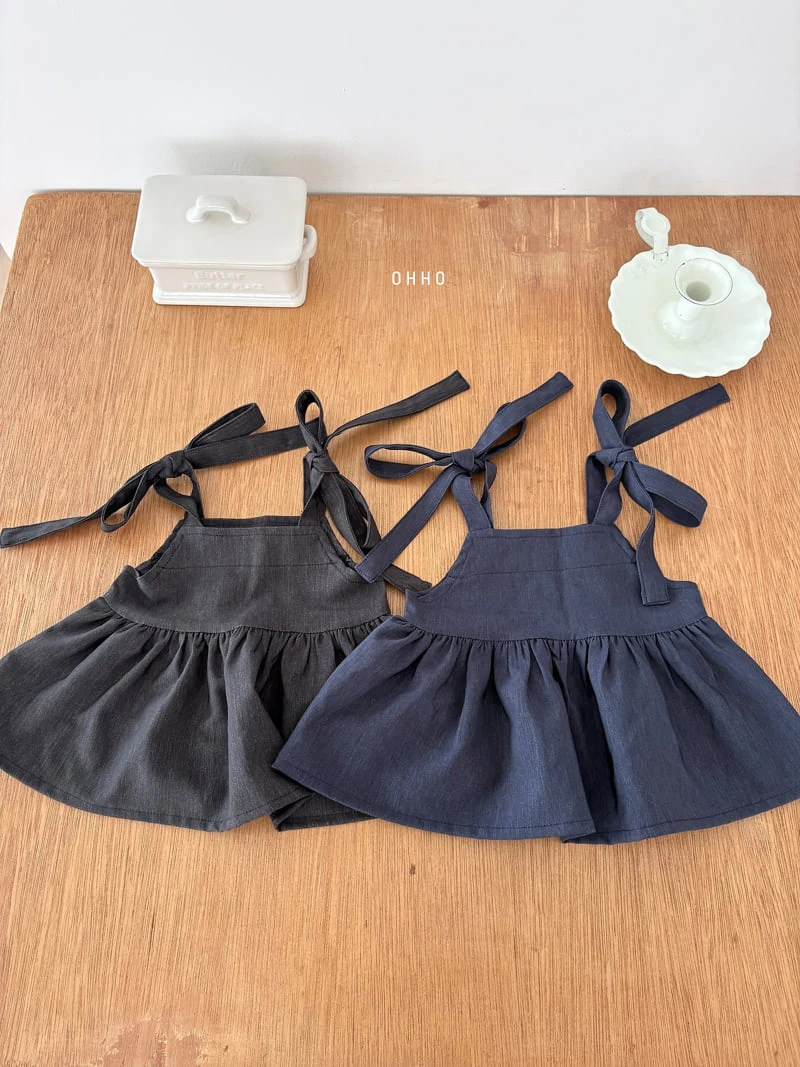 Ohho - Korean Children Fashion - #minifashionista - Soft Denim Strap Blouse