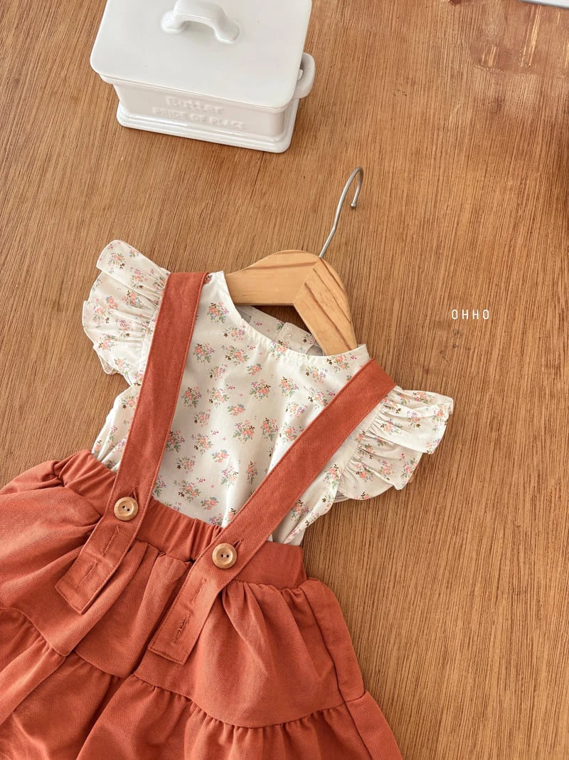 Ohho - Korean Children Fashion - #toddlerclothing - Forest Shirring Strap Skirt - 4