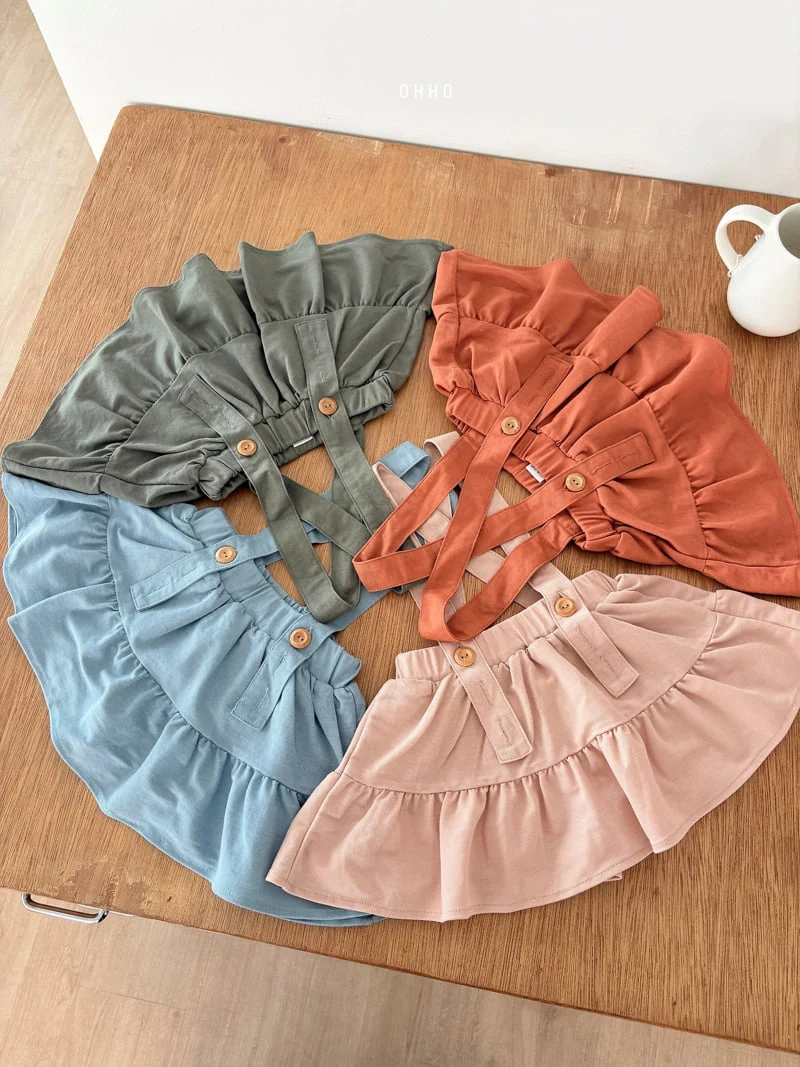 Ohho - Korean Children Fashion - #todddlerfashion - Forest Shirring Strap Skirt - 2
