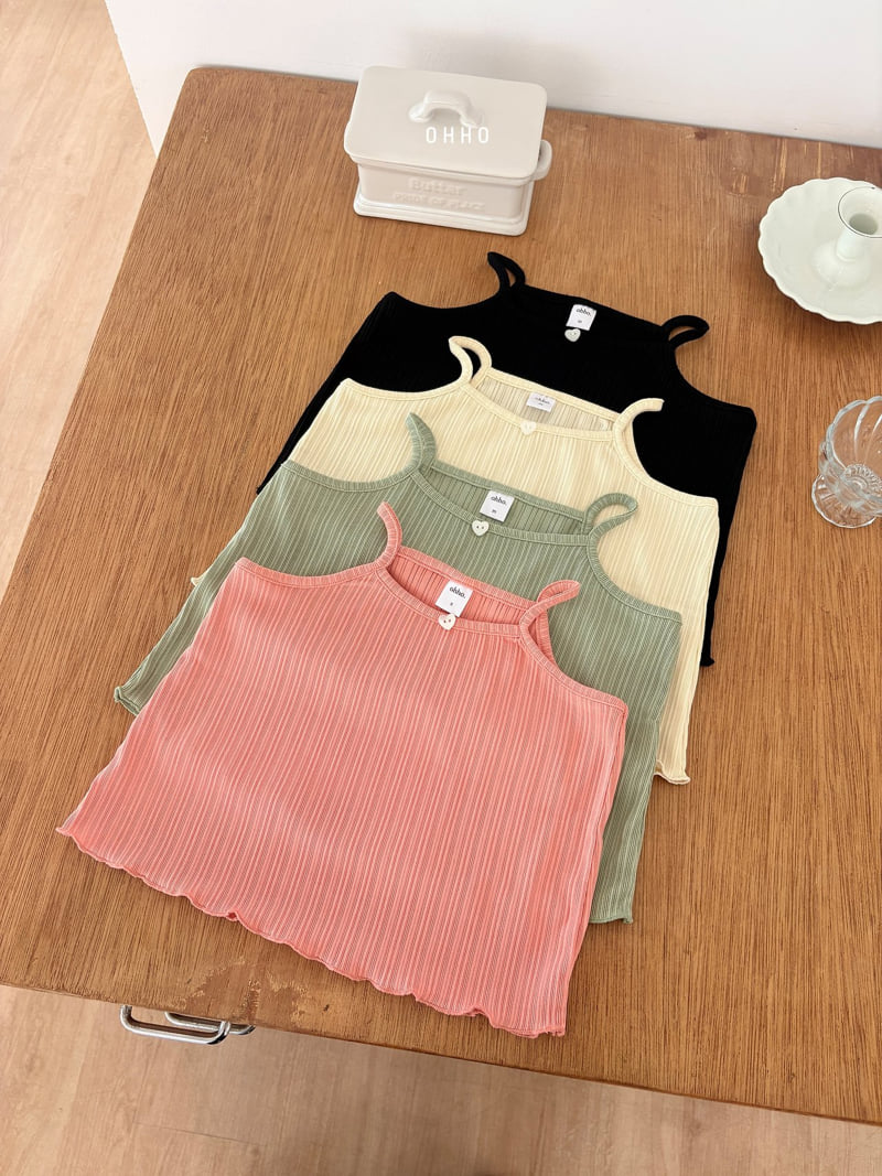 Ohho - Korean Children Fashion - #toddlerclothing - Heart Pleated Sleeveless Top
