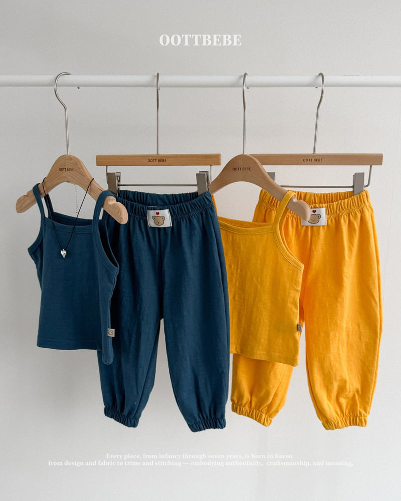 Oott Bebe - Korean Baby Fashion - #babyfever - Sleeveless Pants Set - 2