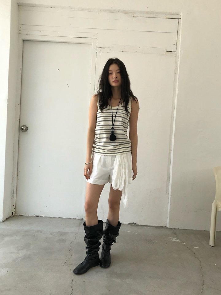 Ore - Korean Women Fashion - #momslook - Days Stripe Sleeveless Top - 10