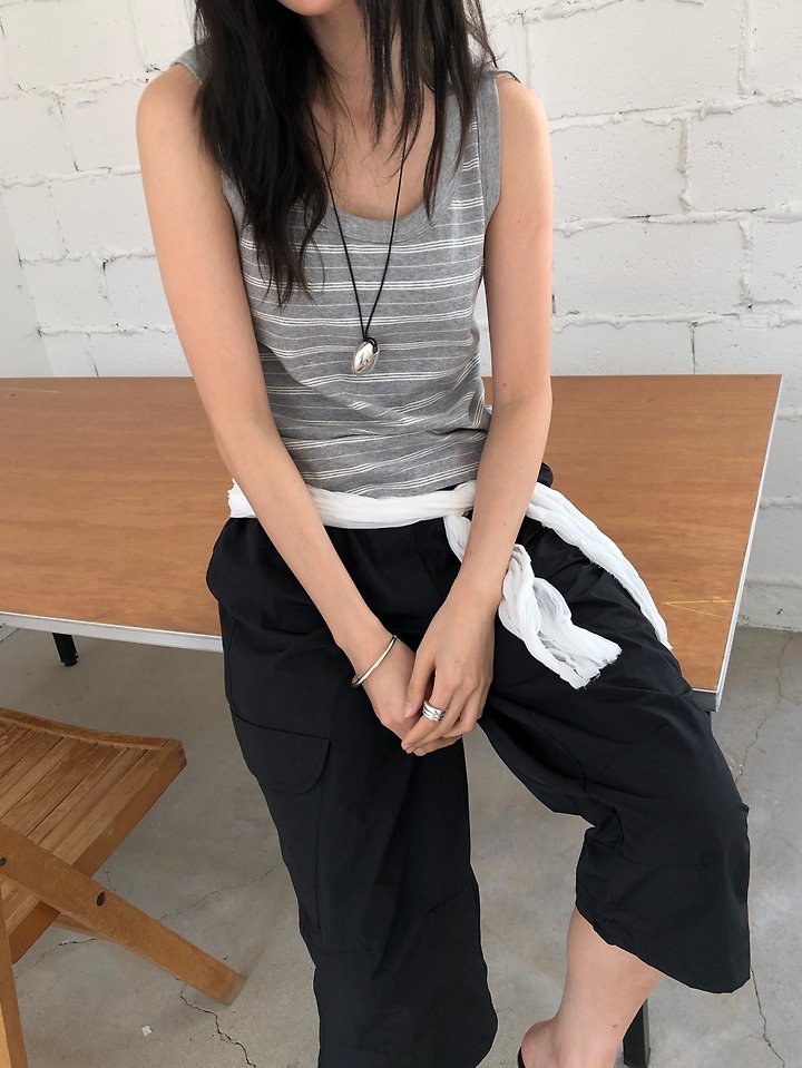 Ore - Korean Women Fashion - #womensfashion - Days Stripe Sleeveless Top - 4