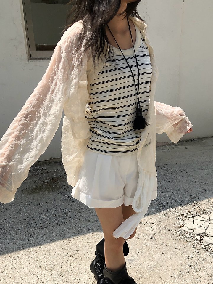 Ore - Korean Women Fashion - #momslook - Sheer Check Shirt - 5