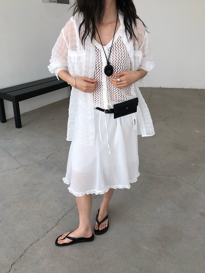 Ore - Korean Women Fashion - #momslook - Sheer Check Shirt - 9