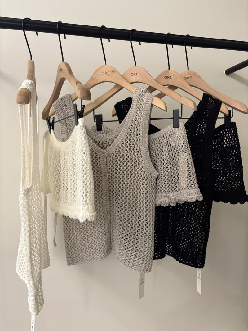 Ore - Korean Women Fashion - #momslook - Net Knit Vest
