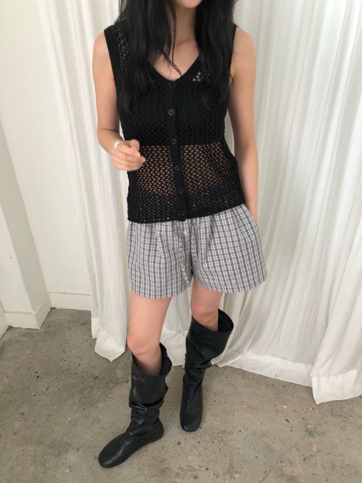 Ore - Korean Women Fashion - #momslook - Net Knit Vest - 3