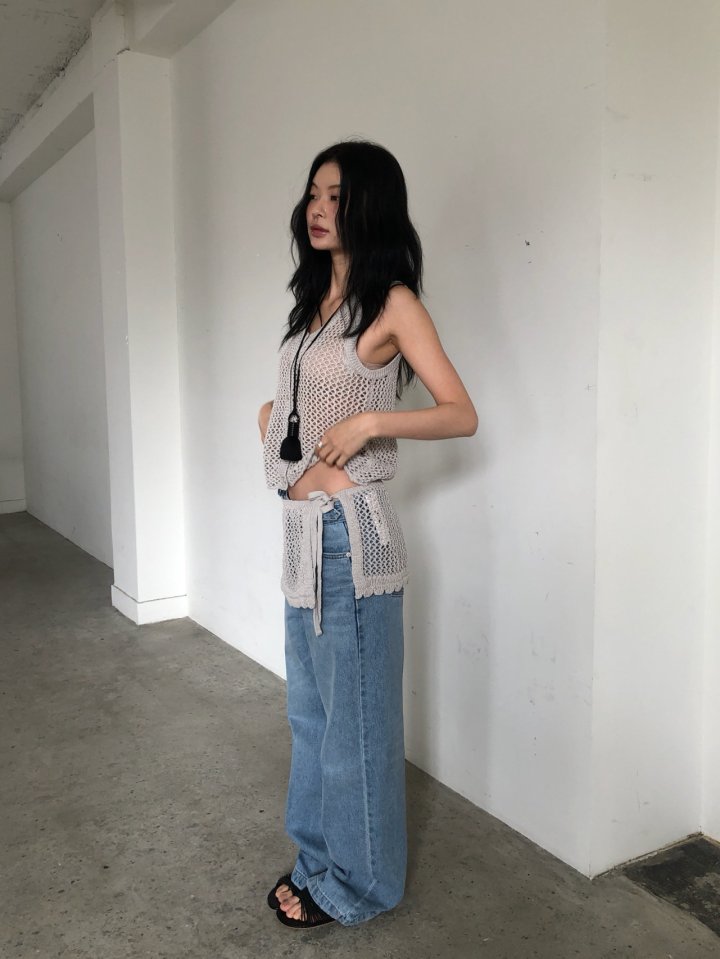 Ore - Korean Women Fashion - #momslook - Net Knit Vest - 9