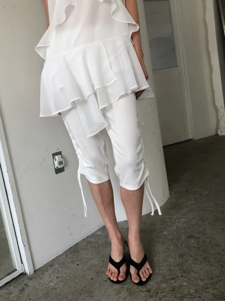 Ore - Korean Women Fashion - #momslook - Shirring Capri Pants - 10