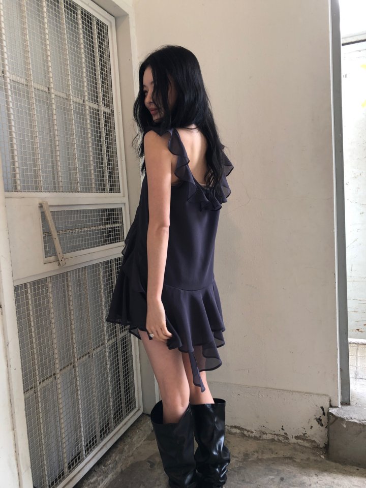 Ore - Korean Women Fashion - #momslook - Bubble Frill One-piece - 7