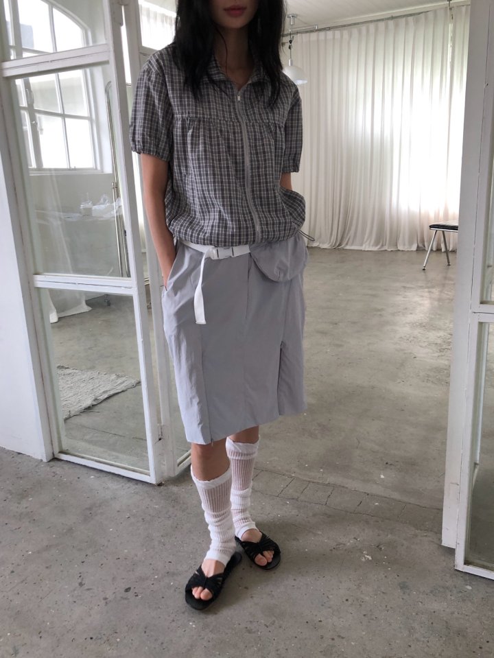 Ore - Korean Women Fashion - #momslook - Check Shirring Jumper - 7