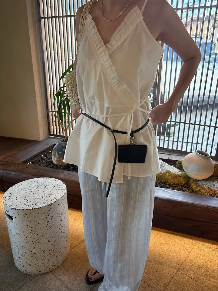 Ore - Korean Women Fashion - #momslook - Plain Wrap Blouse - 6
