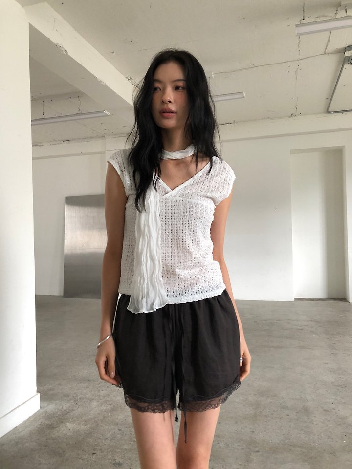 Ore - Korean Women Fashion - #momslook - Linen Lace Shorts - 5