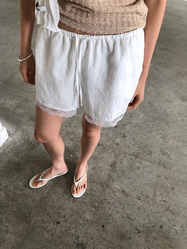 Ore - Korean Women Fashion - #momslook - Linen Lace Shorts - 9