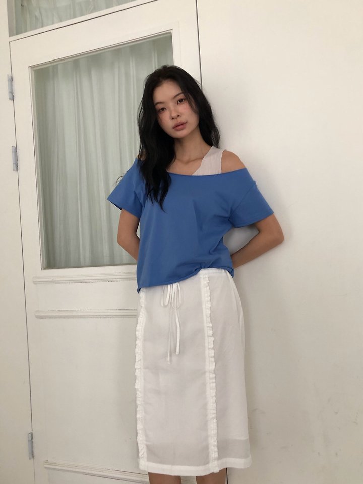 Ore - Korean Women Fashion - #momslook - New One-Shoulder Tee - 5