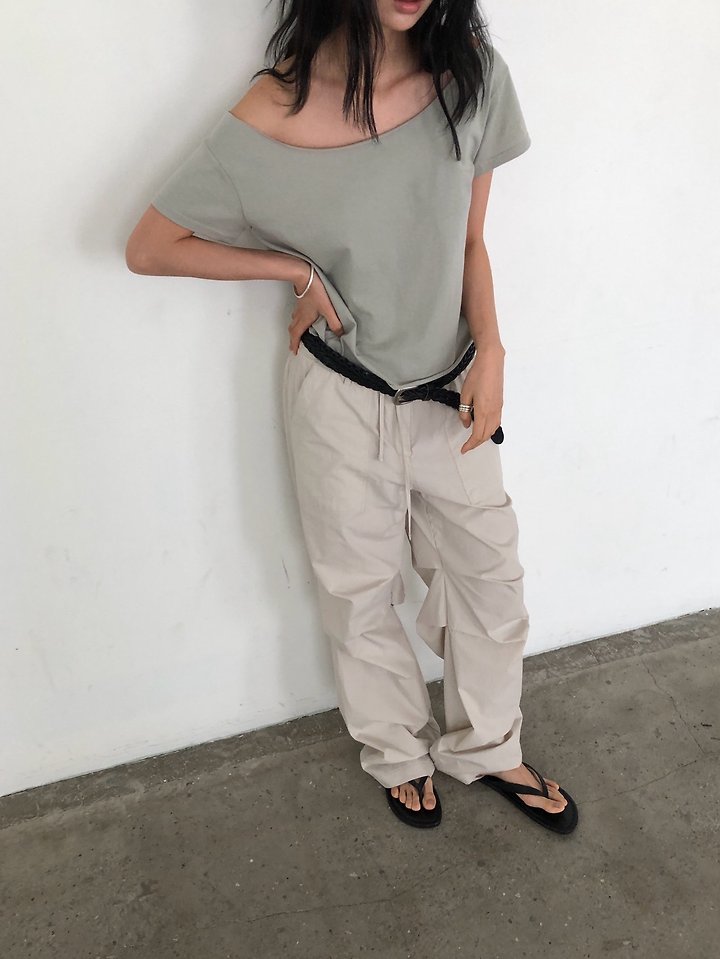 Ore - Korean Women Fashion - #momslook - New One-Shoulder Tee - 7