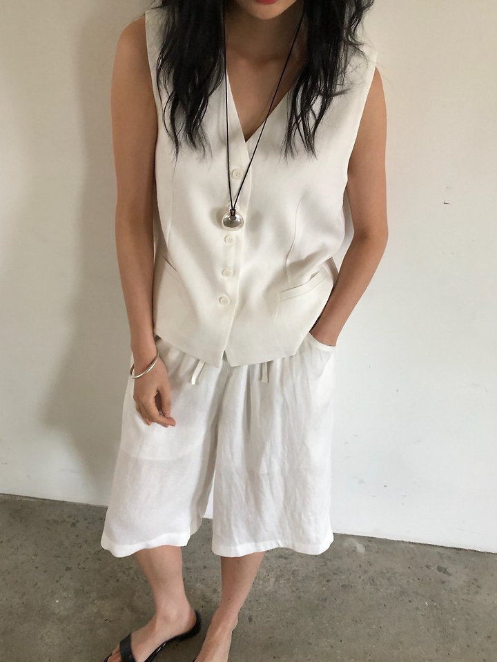 Ore - Korean Women Fashion - #momslook - Linen Carpenter Pants - 10