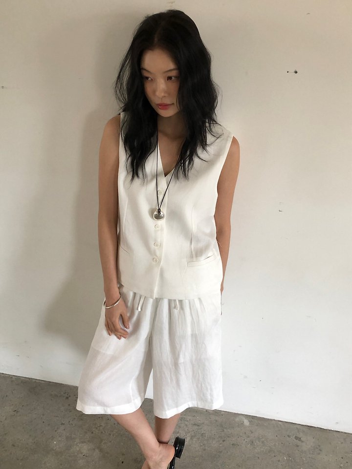 Ore - Korean Women Fashion - #momslook - Linen Carpenter Pants - 9