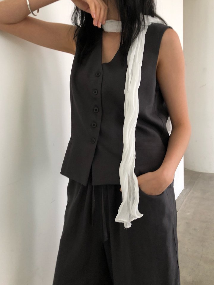 Ore - Korean Women Fashion - #momslook - Linen Vest - 2