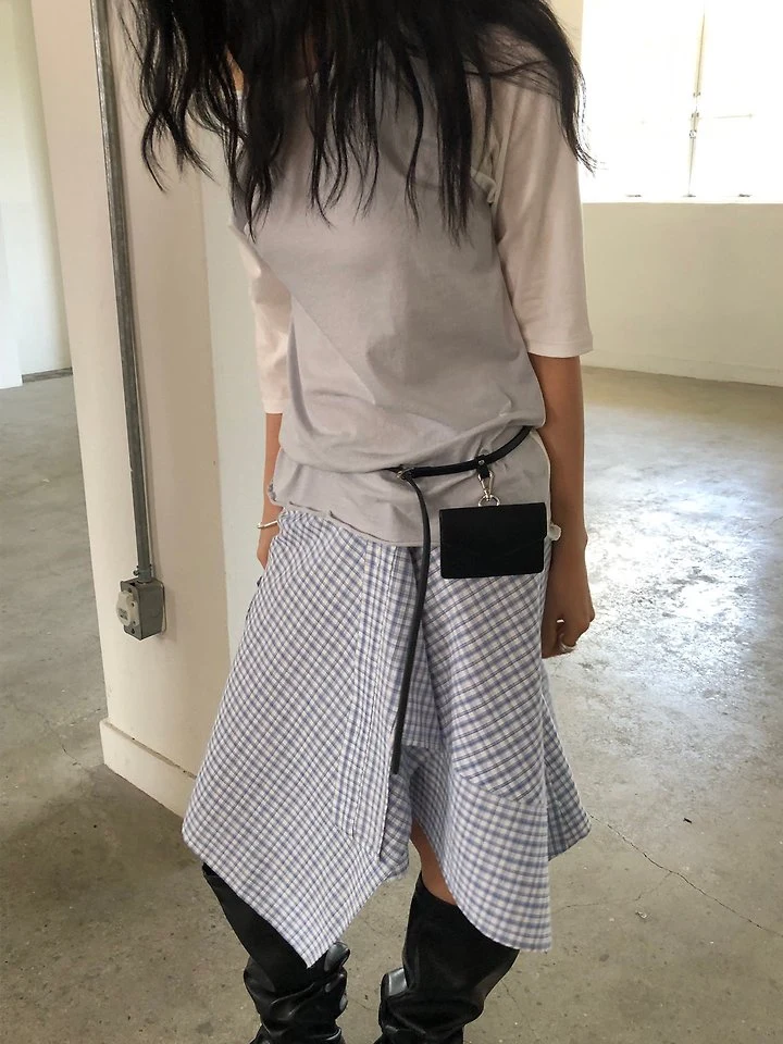 Ore - Korean Women Fashion - #momslook - Check Wrap Skirt - 9