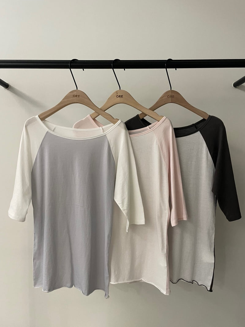 Ore - Korean Women Fashion - #momslook - Raglan Shoulder Tee