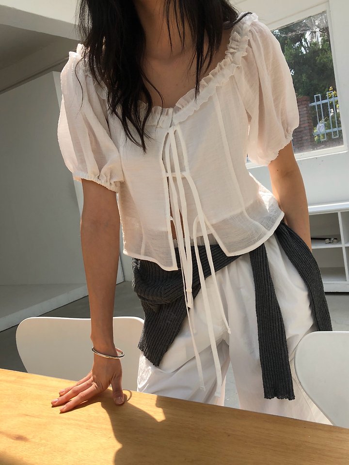 Ore - Korean Women Fashion - #momslook - Pine Off-Shoulder Blouse - 9