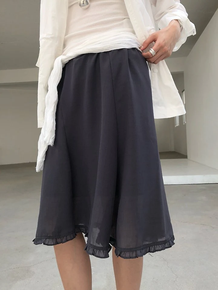 Ore - Korean Women Fashion - #thelittlethings - Frill Flare Skirt - 4