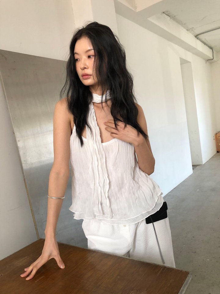 Ore - Korean Women Fashion - #restrostyle - Chiffon Bustier Blouse - 11