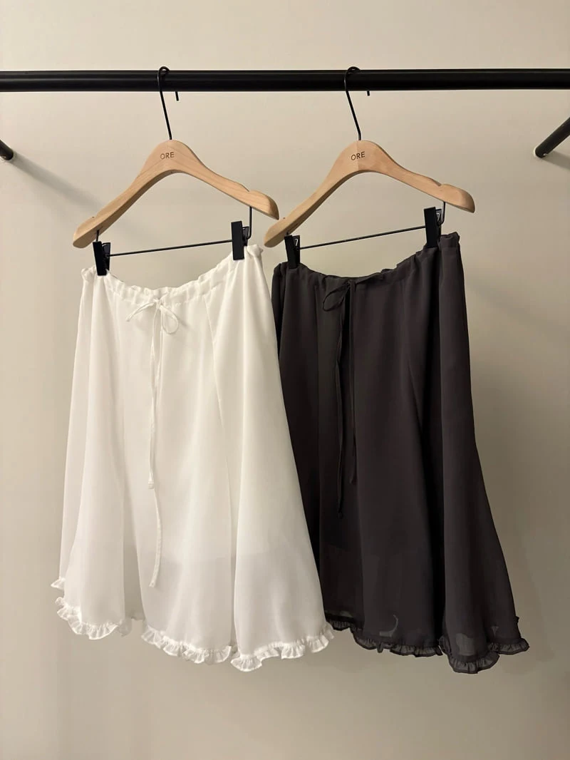 Ore - Korean Women Fashion - #shopsmall - Frill Flare Skirt