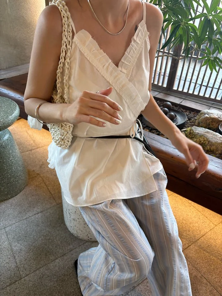 Ore - Korean Women Fashion - #shopsmall - Plain Wrap Blouse - 4