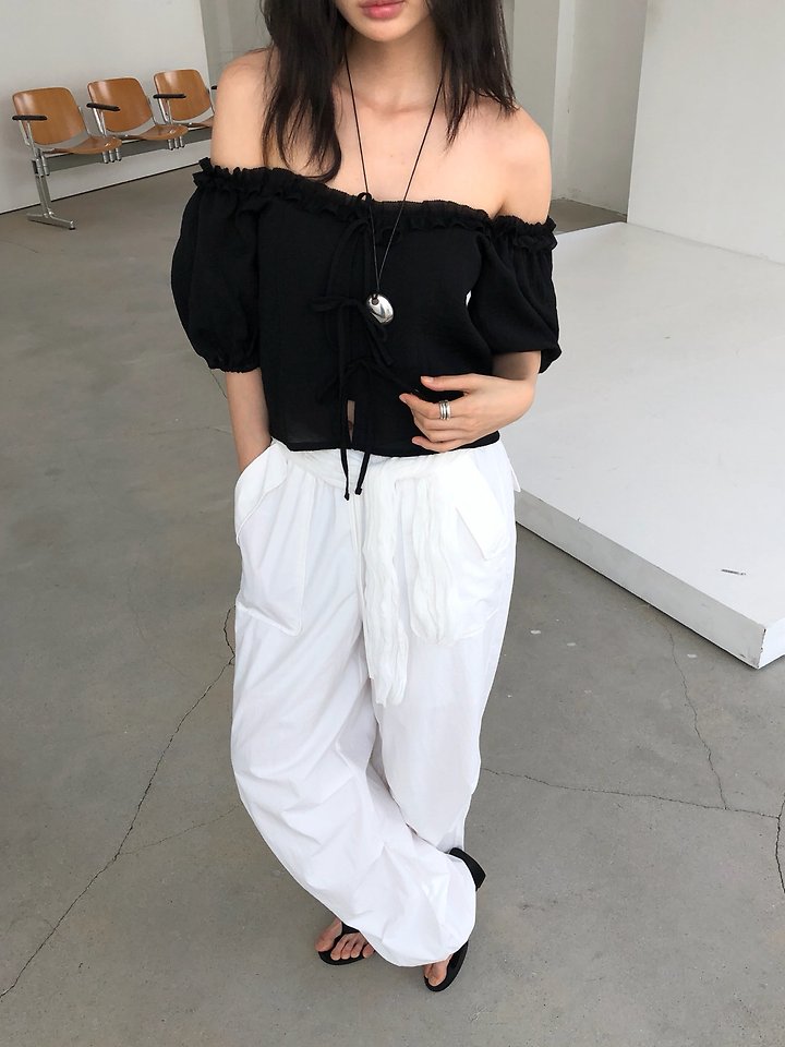 Ore - Korean Women Fashion - #thatsdarling - Pine Off-Shoulder Blouse - 3