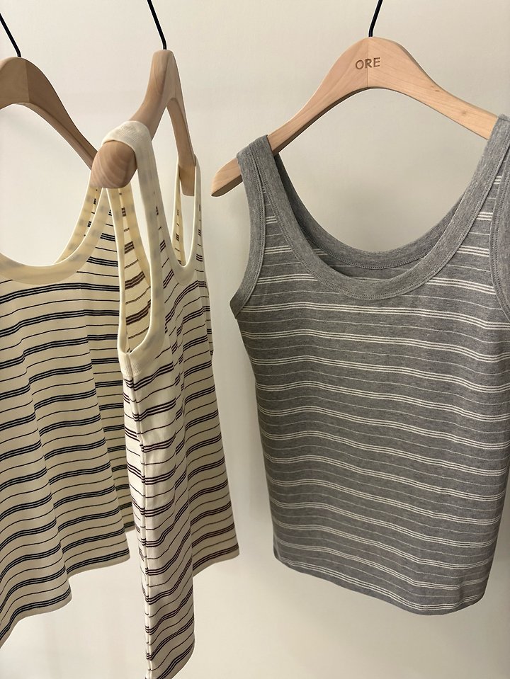 Ore - Korean Women Fashion - #thelittlethings - Days Stripe Sleeveless Top