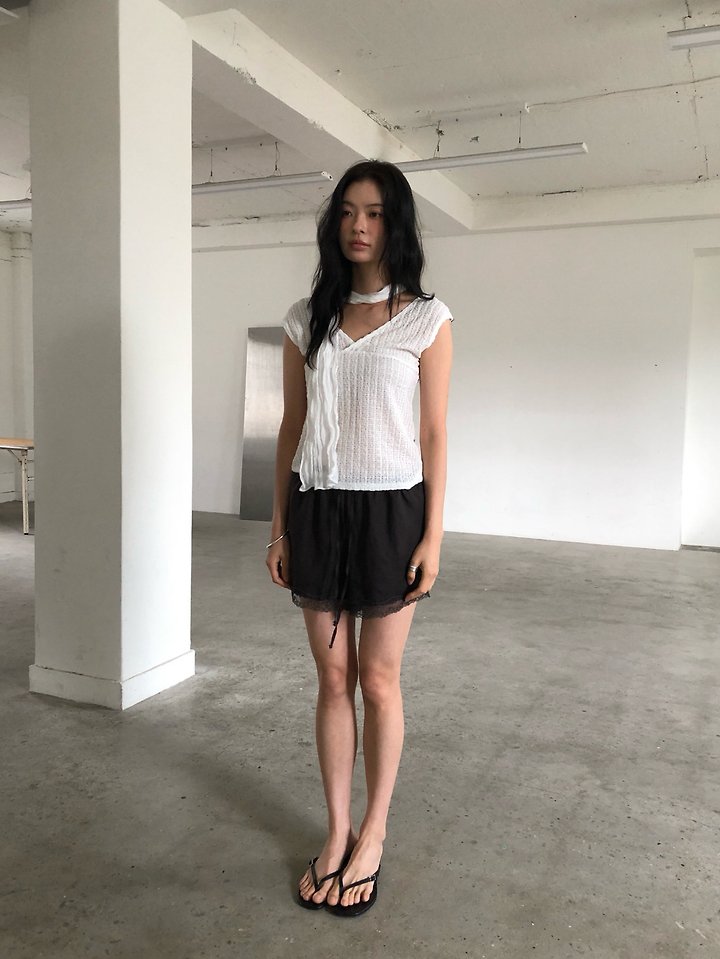 Ore - Korean Women Fashion - #thatsdarling - Linen Lace Shorts - 4