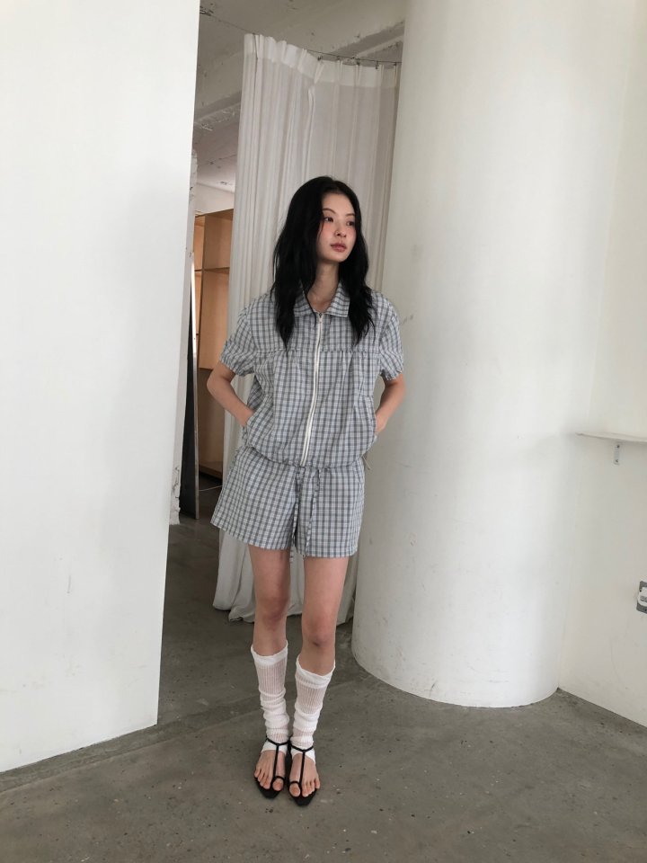 Ore - Korean Women Fashion - #vintageinspired - Check Shirring Jumper - 10
