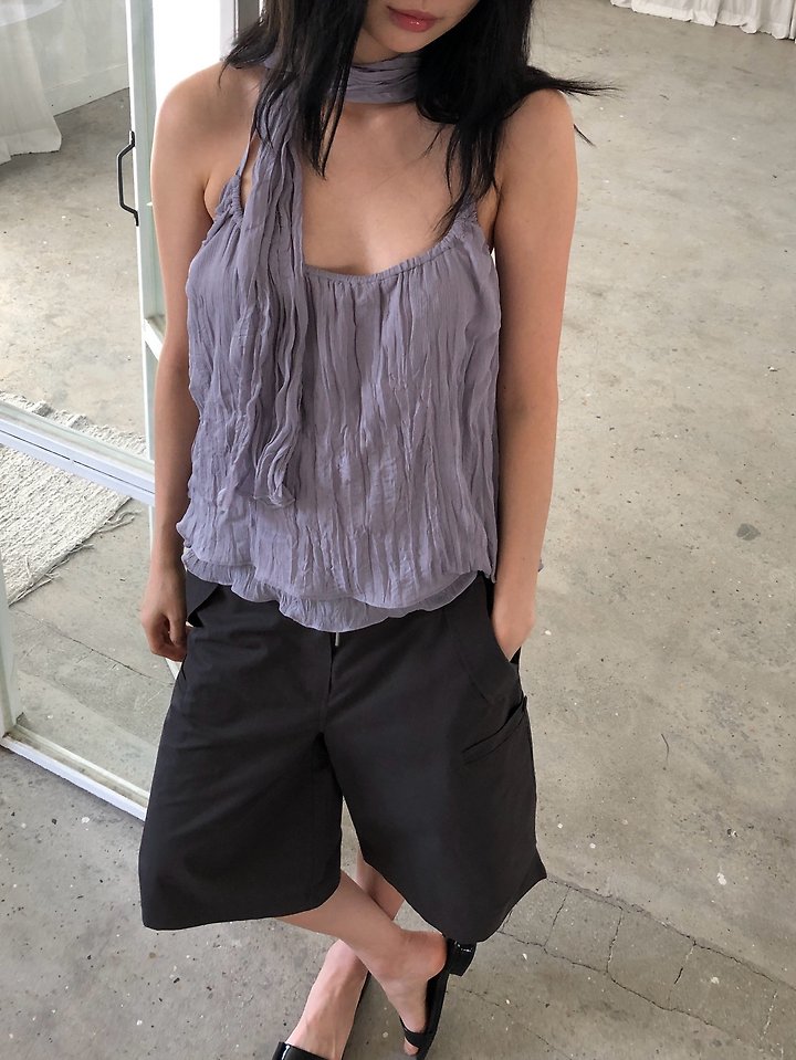 Ore - Korean Women Fashion - #vintageinspired - Chiffon Bustier Blouse - 8