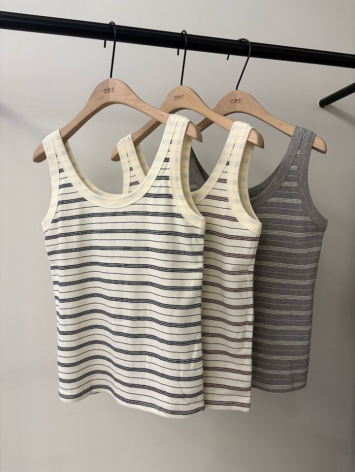 Ore - Korean Women Fashion - #womensfashion - Days Stripe Sleeveless Top - 3