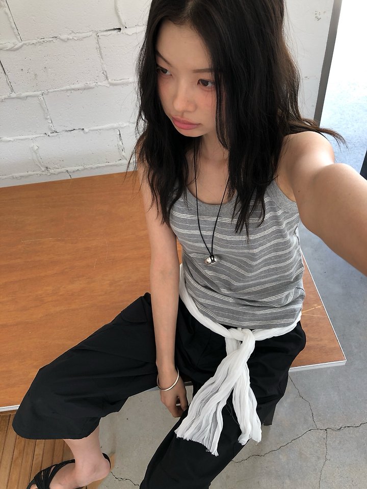 Ore - Korean Women Fashion - #womensfashion - Days Stripe Sleeveless Top - 7