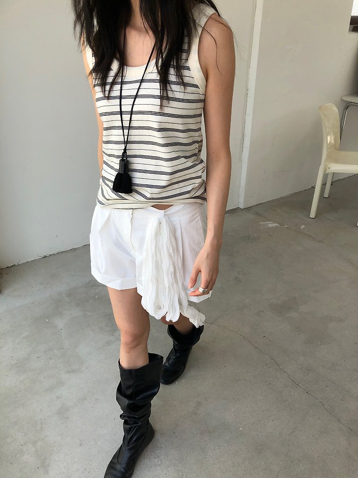 Ore - Korean Women Fashion - #womensfashion - Days Stripe Sleeveless Top - 9