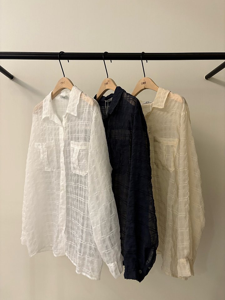 Ore - Korean Women Fashion - #womensfashion - Sheer Check Shirt - 2