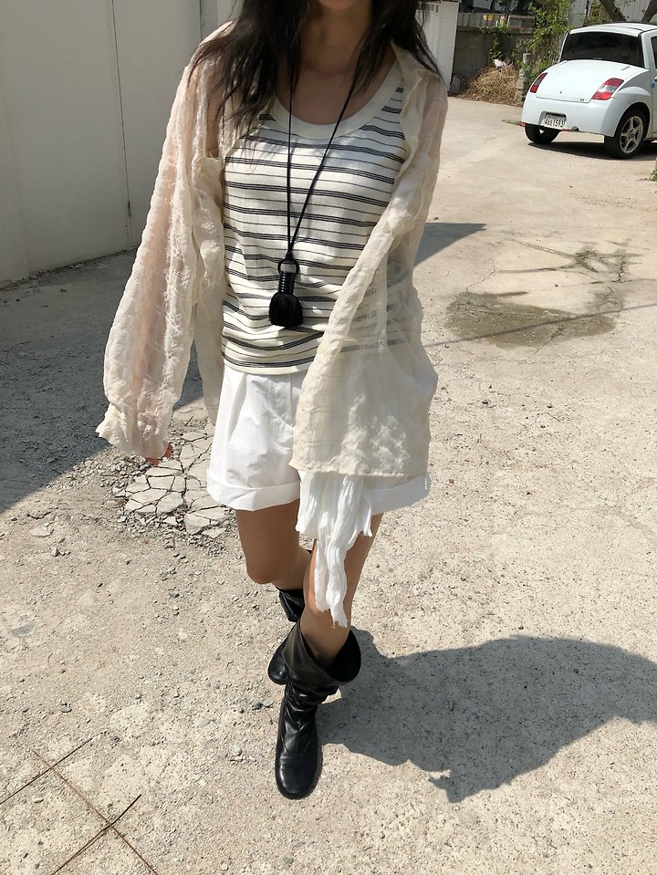 Ore - Korean Women Fashion - #womensfashion - Sheer Check Shirt - 6